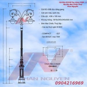 Trụ đèn sân vườn đẹp giá tốt tại Hậu Giang
