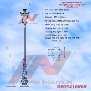 Cột đèn sân vườn đẹp giá tốt tại Nam Định