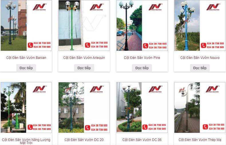 Cột đèn sân vườn tại Thanh Hóa cung cấp bởi Phan Nguyễn