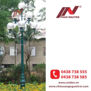 Cột đèn sân vườn DC20 lắp tay chùm 7 bóng