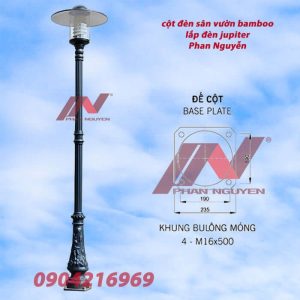 Cột đèn sân vườn bamboo lắp bóng sodium