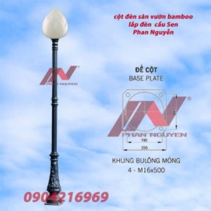 Cột đèn sân vườn Bamboo lắp bóng Son