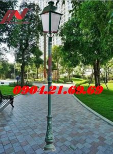 Cột đèn sân vườn bamboo lắp đèn lồng