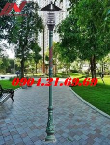 Cột đèn sân vườn bamboo lắp đèn nón