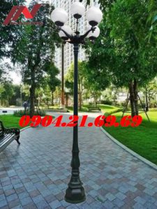 Cột đèn sân vườn DC02 lắp đèn cầu